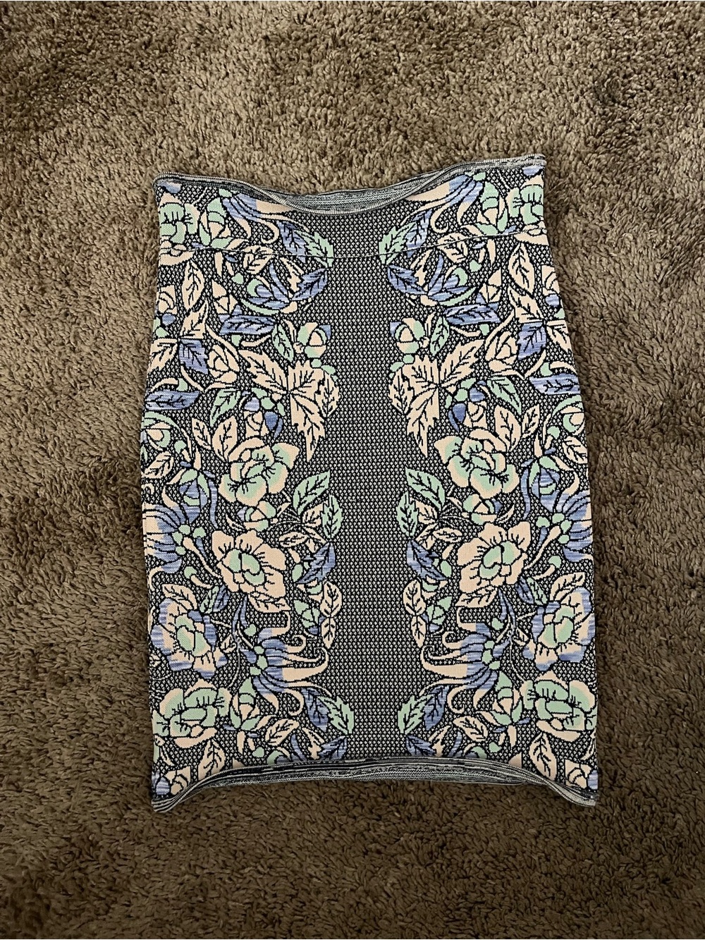 BCBGMaxAzria Floral Pencil Skirt in Black, Cream, Blue, Mint